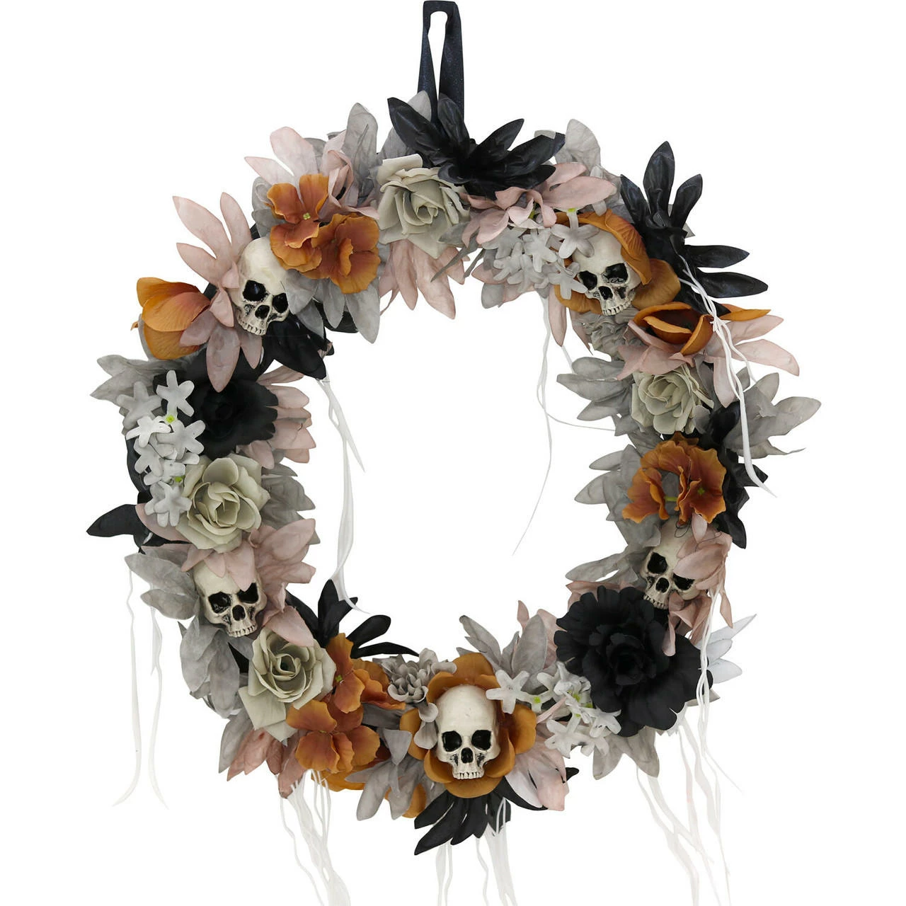 Fraser Hill Farm Haunted Hill Farm 1.83-ft. Halloween Autumn Wreath With Skulls