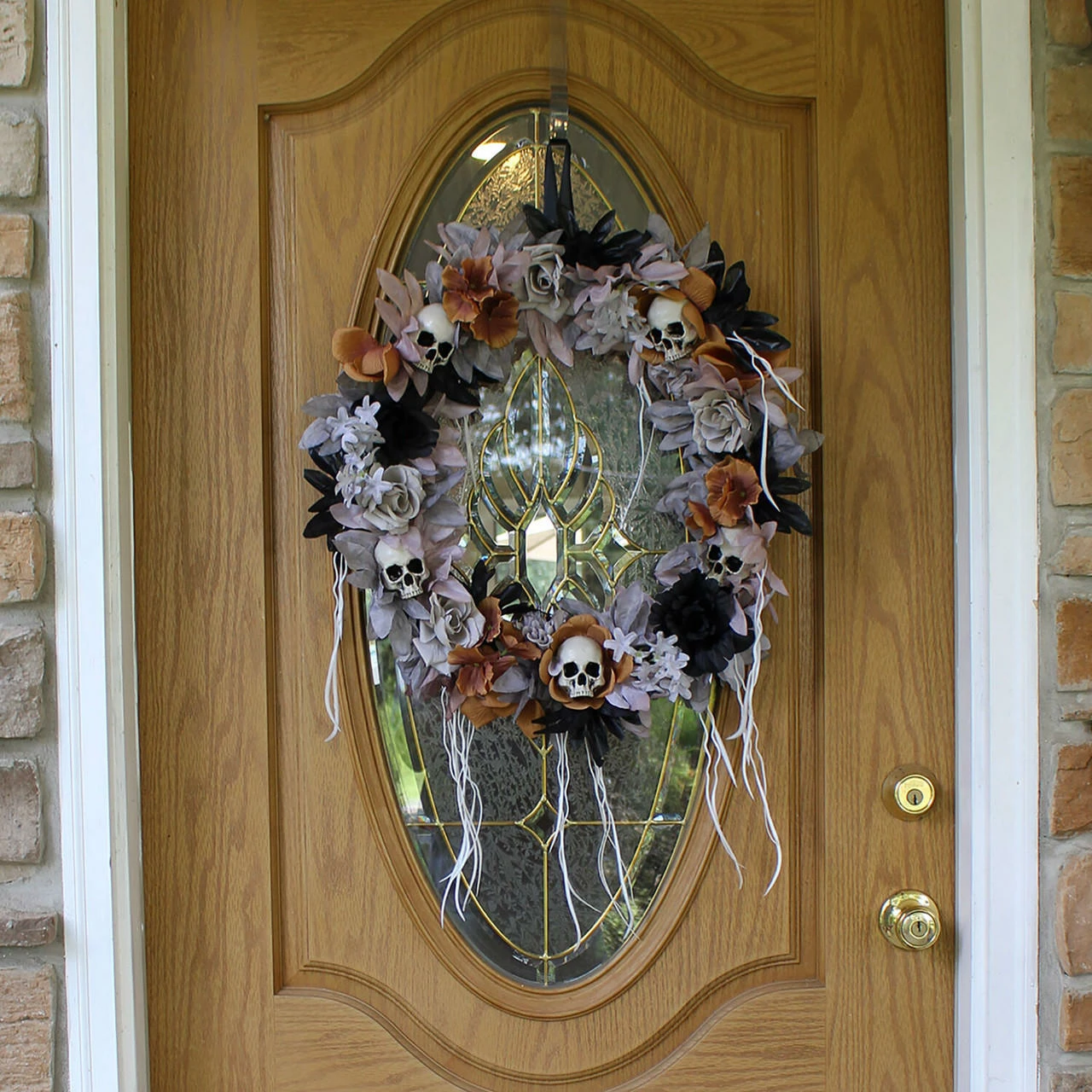 Fraser Hill Farm Haunted Hill Farm 1.83-ft. Halloween Autumn Wreath With Skulls - Image 11