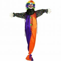Fraser Hill Farm Life-Size Poseable Animatronic Clown With Flashing Red Eyes (Buttons)