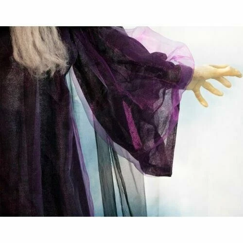 Fraser Hill Farm Life-Size Animatronic Talking Witch W/ Broomstick & Rotating Body - Image 8