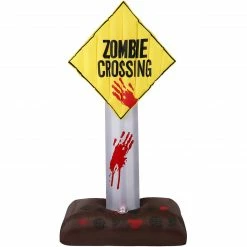 Fraser Hill Farm Haunted Hill Farm 6-Ft. Pre-Lit Inflatable Zombie Crossing