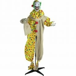 Fraser Hill Farm Life-Size Poseable Animatronic Clown With Flashing Red Eyes (Snuggles)