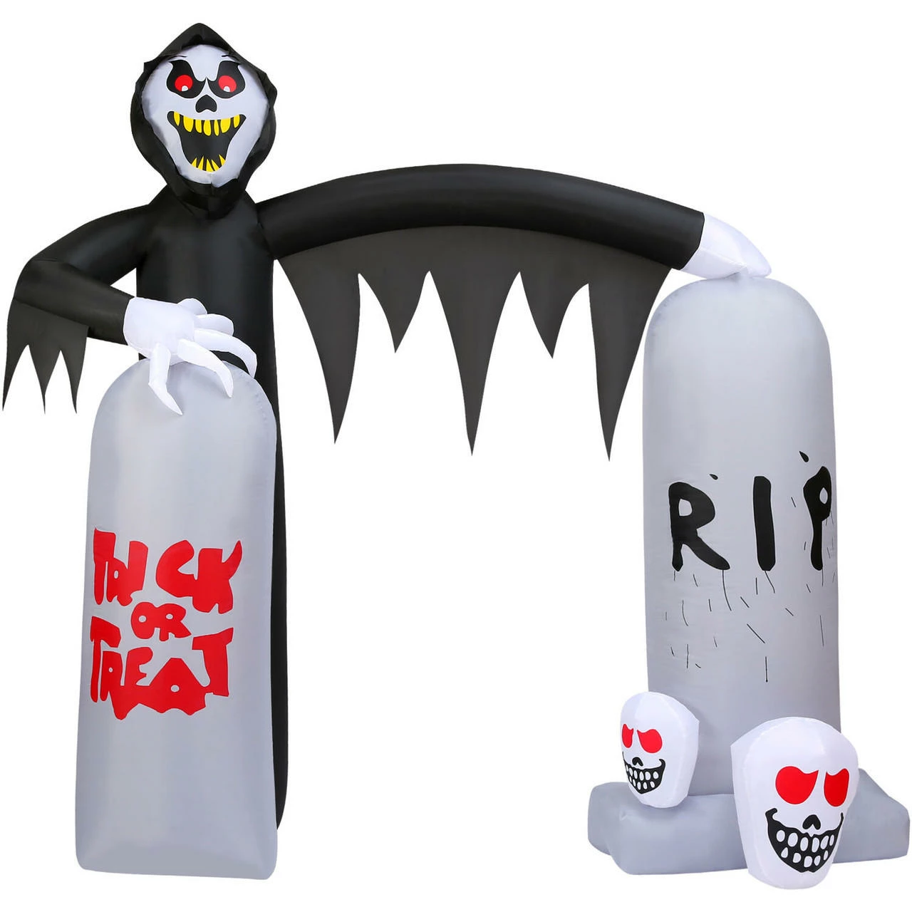 Fraser Hill Farm Haunted Hill Farm 8-Ft. Pre-Lit Inflatable Grim Reaper Tombstone Arch