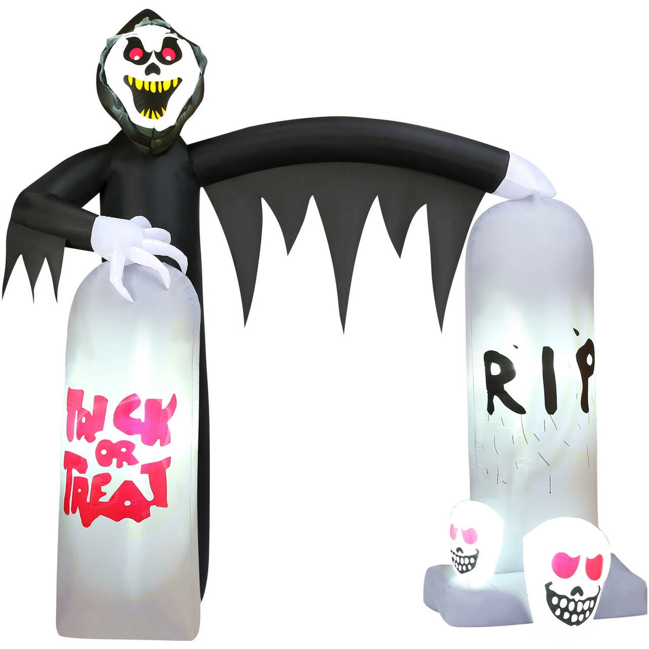 Fraser Hill Farm Haunted Hill Farm 8-Ft. Pre-Lit Inflatable Grim Reaper Tombstone Arch - Image 7
