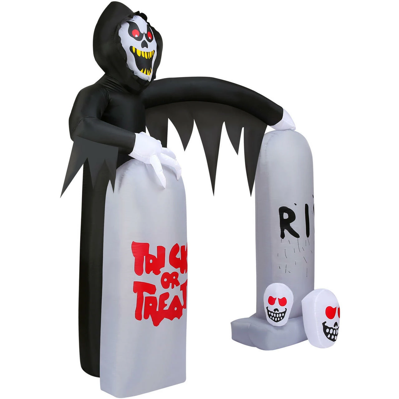 Fraser Hill Farm Haunted Hill Farm 8-Ft. Pre-Lit Inflatable Grim Reaper Tombstone Arch - Image 9