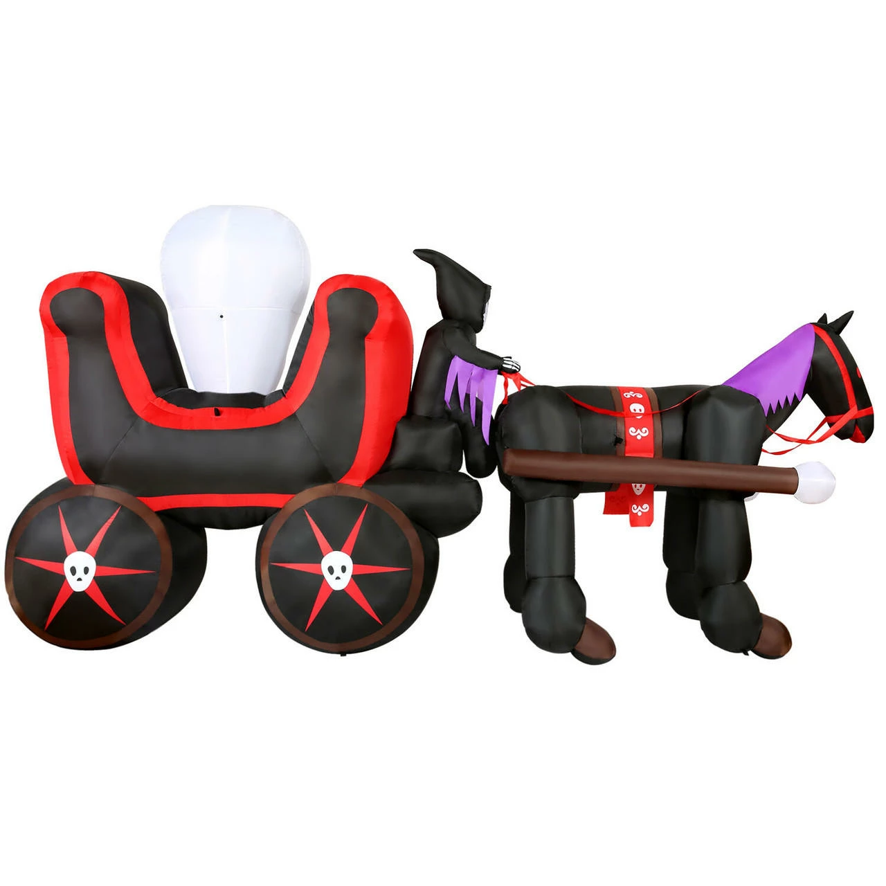 Fraser Hill Farm Haunted Hill Farm 6-Ft.Tall Pre-Lit Inflatable Skull Carriage, - Image 12