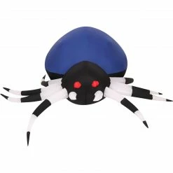 Fraser Hill Farm Haunted Hill Farm 5.9-Ft. Wide Inflatable Blue Spider With Multi-Color Disco Lights