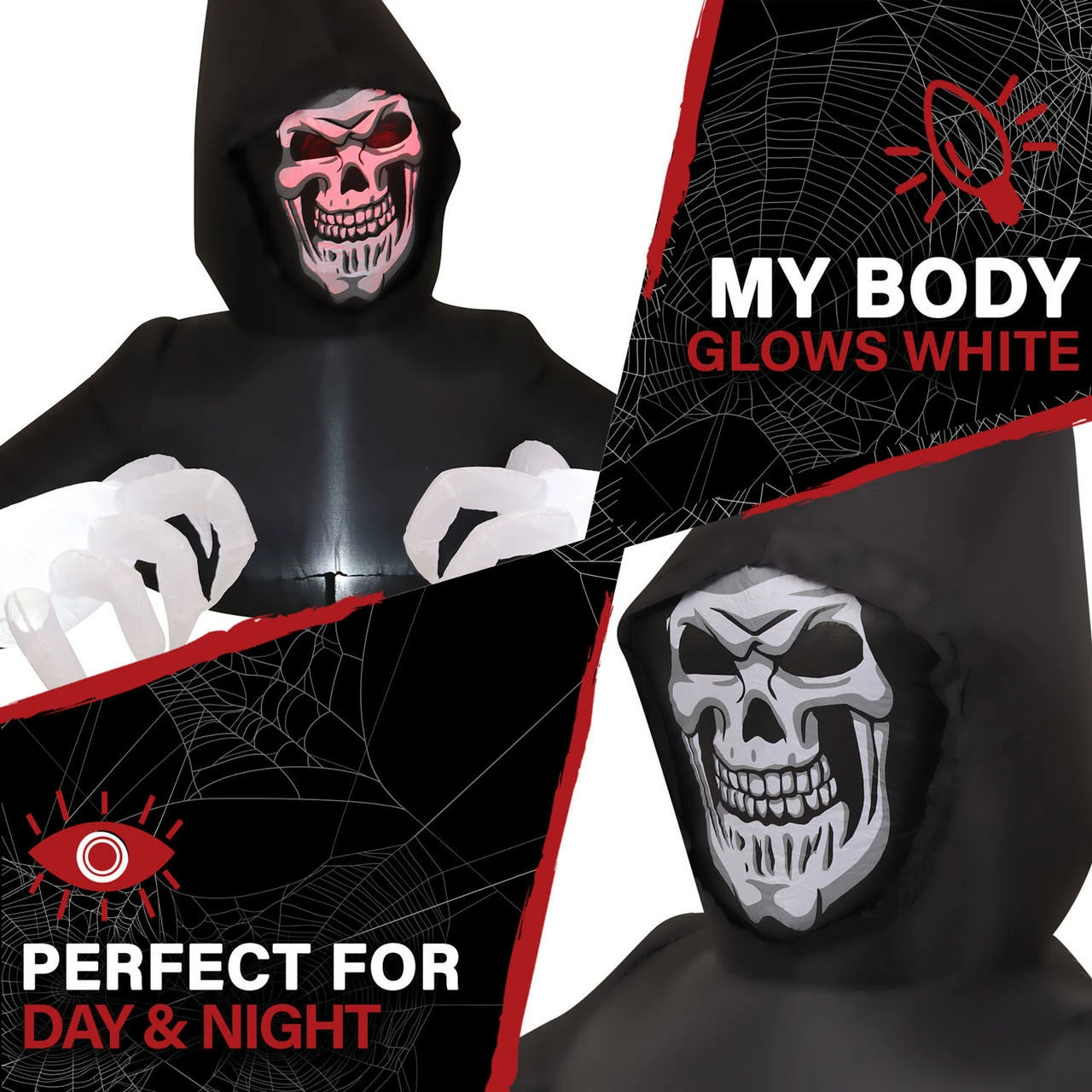 Fraser Hill Farm Haunted Hill Farm 4.9-Ft. Inflatable Pre-Lit Grim Reaper - Image 3