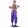 Fraser Hill Farm Haunted Hill Farm 65-In. Scary Talking Clown Prop With Flashing Red Eyes, Indoor Or Covered Outdoor Halloween Decoration, Battery-Operated, HHCLOWN-1FLA