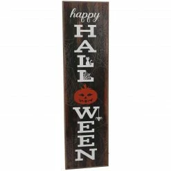 Fraser Hill Farm Haunted Hill Farm 45-In. HAPPY HALLOWEEN Porch Leaner Sign With LED Lights, Outdoor Porch Decoration