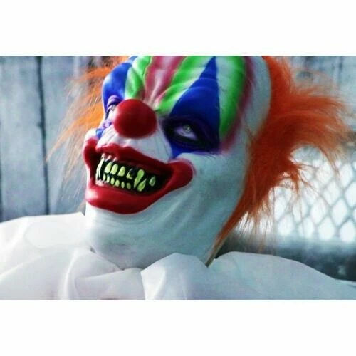Fraser Hill Farm Haunted Hill Farm 65-In. Scary Talking Clown Prop With Flashing Red Eyes, Indoor Or Covered Outdoor Halloween Decoration, Battery-Operated, HHCLOWN-1FLA - Image 9