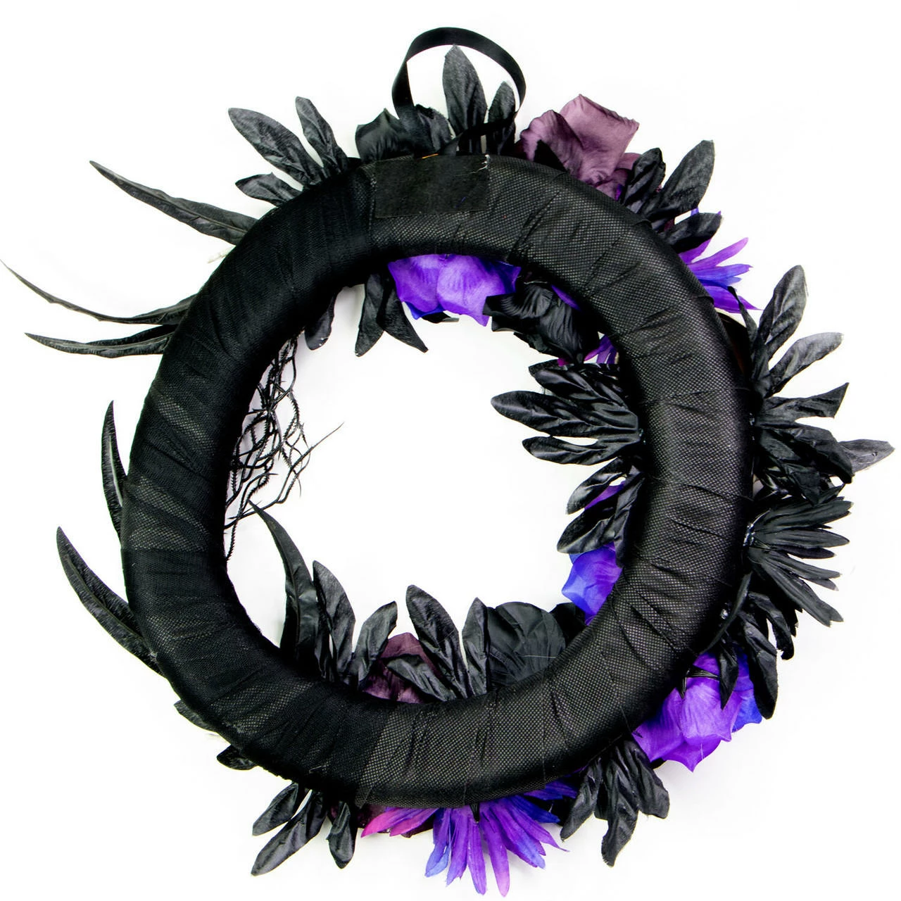 Fraser Hill Farm Haunted Hill Farm 17-In. Flower And Skull Wreath, Halloween Door Or Wall Decoration, Purple-Black - Image 9