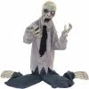 Fraser Hill Farm Haunted Hill Farm William The Animated Tattered Zombie Man, Indoor Or Covered Outdoor Halloween Decoration, Battery Operated