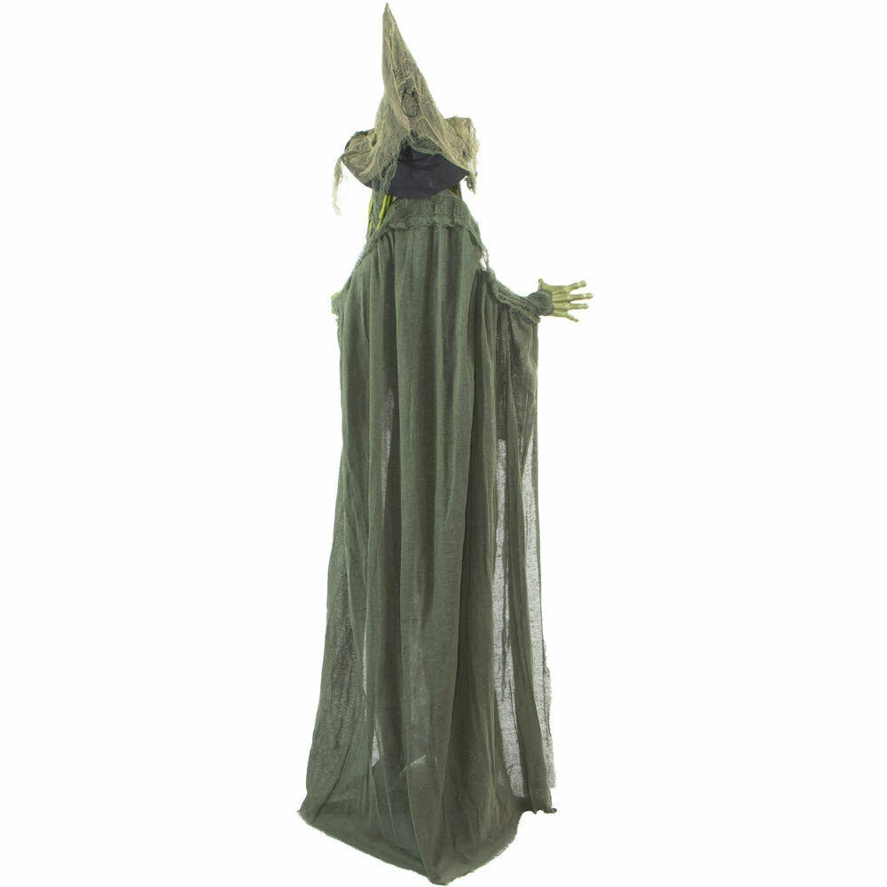 Fraser Hill Farm Haunted Hill Farm 6-Ft. Buella The Animated Fortune-Telling Witch, Indoor Or Covered Outdoor Halloween Decoration, Battery Operated - Image 7