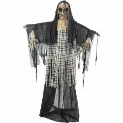 Fraser Hill Farm Haunted Hill Farm 70-In. Charles The Animated Scarecrow Reaper, Indoor Or Covered Outdoor Halloween Decoration, Battery Operated