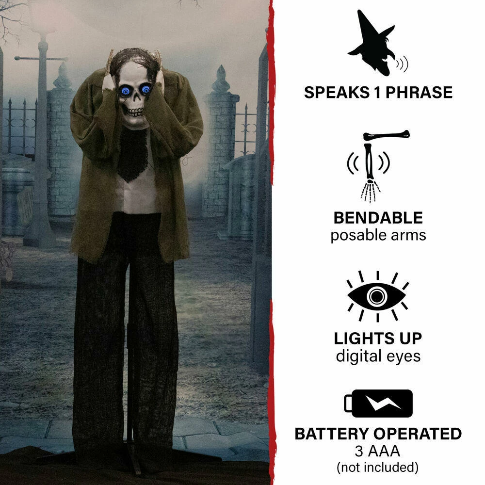 Fraser Hill Farm Haunted Hill Farm 53-In. Henry The Headless Reaper W/ Animated Eyes, Indoor Or Covered Outdoor Halloween Decoration, Battery Operated - Image 3