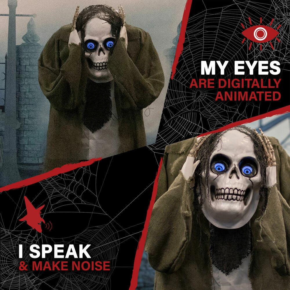 Fraser Hill Farm Haunted Hill Farm 53-In. Henry The Headless Reaper W/ Animated Eyes, Indoor Or Covered Outdoor Halloween Decoration, Battery Operated - Image 4