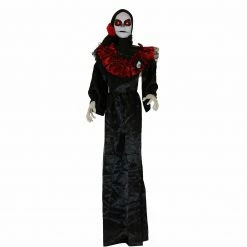 Fraser Hill Farm Haunted Hill Farm 5-ft White Sugar-Skull Day Of The Dead Animatronic Skeleton W/ Eyes, Sounds