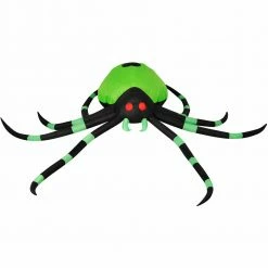 Fraser Hill Farm Haunted Hill Farm 6.5-Ft. Inflatable Pre-Lit Black And Green Spider