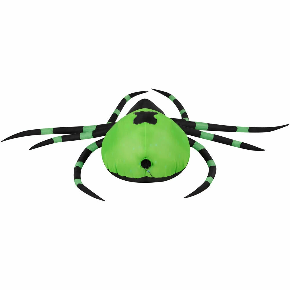 Fraser Hill Farm Haunted Hill Farm 6.5-Ft. Inflatable Pre-Lit Black And Green Spider - Image 6