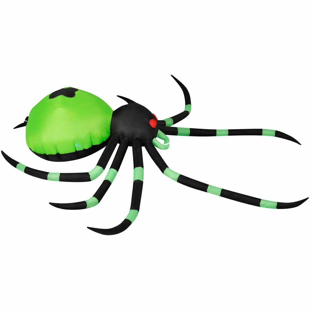 Fraser Hill Farm Haunted Hill Farm 6.5-Ft. Inflatable Pre-Lit Black And Green Spider - Image 8