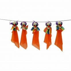 Fraser Hill Farm Haunted Hill Farm 5-Ft. Clow Garland, Indoor/Covered Outdoor Halloween Decoration, HHGARCLW-1