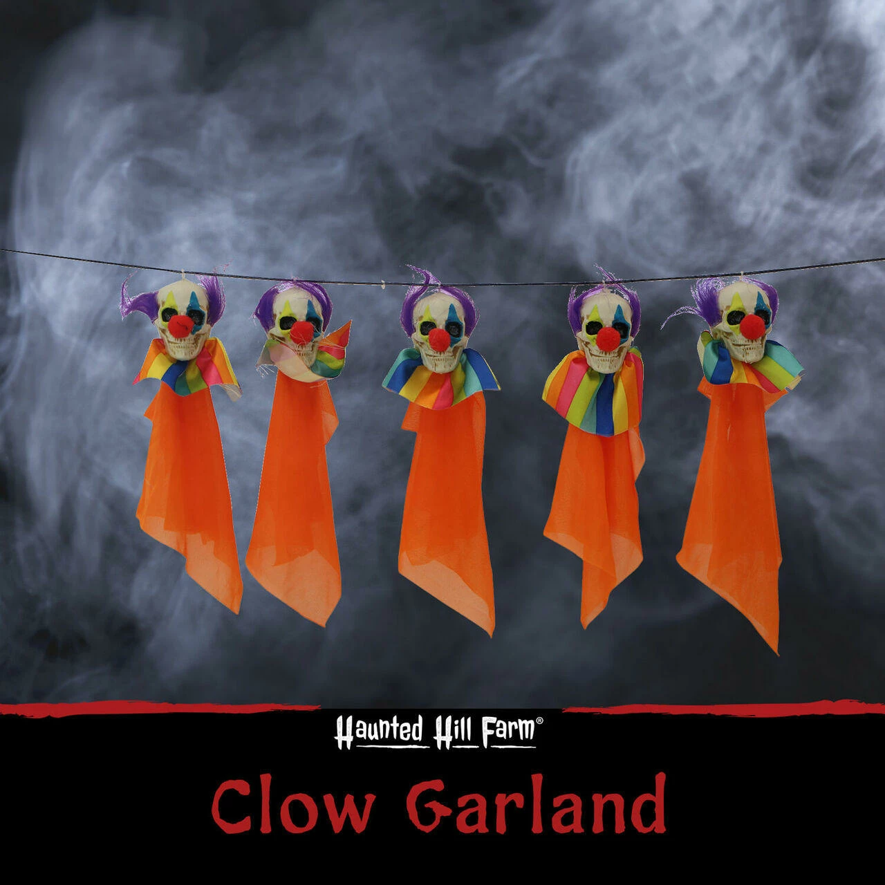 Fraser Hill Farm Haunted Hill Farm 5-Ft. Clow Garland, Indoor/Covered Outdoor Halloween Decoration, HHGARCLW-1 - Image 2