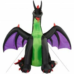 Fraser Hill Farm Haunted Hill Farm 11.8-Ft. Inflatable Pre-Lit Dragon With White Lights