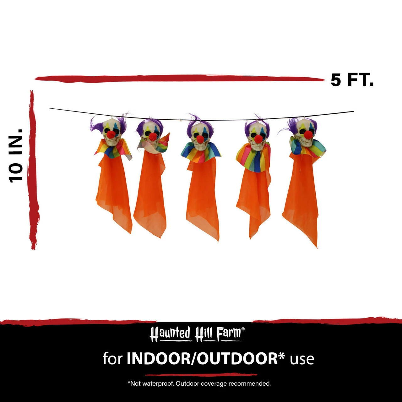 Fraser Hill Farm Haunted Hill Farm 5-Ft. Clow Garland, Indoor/Covered Outdoor Halloween Decoration, HHGARCLW-1 - Image 5