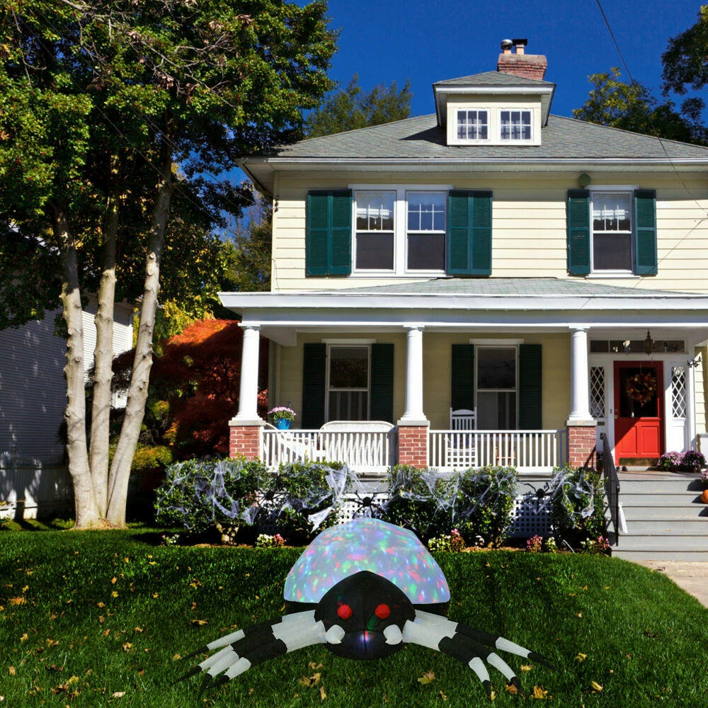 Fraser Hill Farm Haunted Hill Farm 6-Ft. Inflatable Pre-Lit Spider With Disco Lights - Image 5