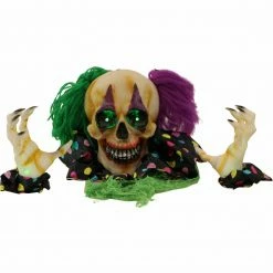 Fraser Hill Farm Haunted Hill Farm Groundbreaker Clown, Outdoor Halloween Decoration, Battery-Operated