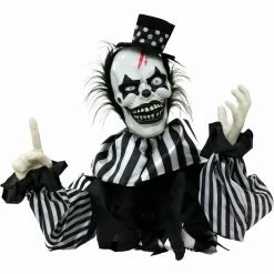 Fraser Hill Farm Haunted Hill Farm 1.8-ft. Groundbreaker Clown, Red LED Eyes, Poseable, Battery, Vile