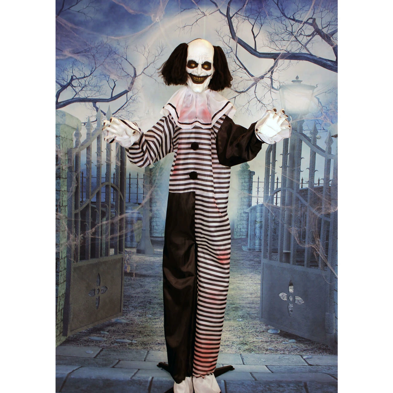 Fraser Hill Farm Life-Size Poseable Animatronic Clown With Red Flashing Eyes (Fester) - Image 11