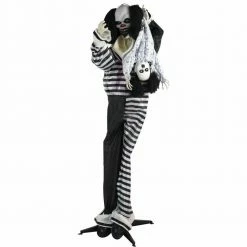 Fraser Hill Farm Life-Size Poseable Animatronic Clown With Flashing Red Eyes (Wally)