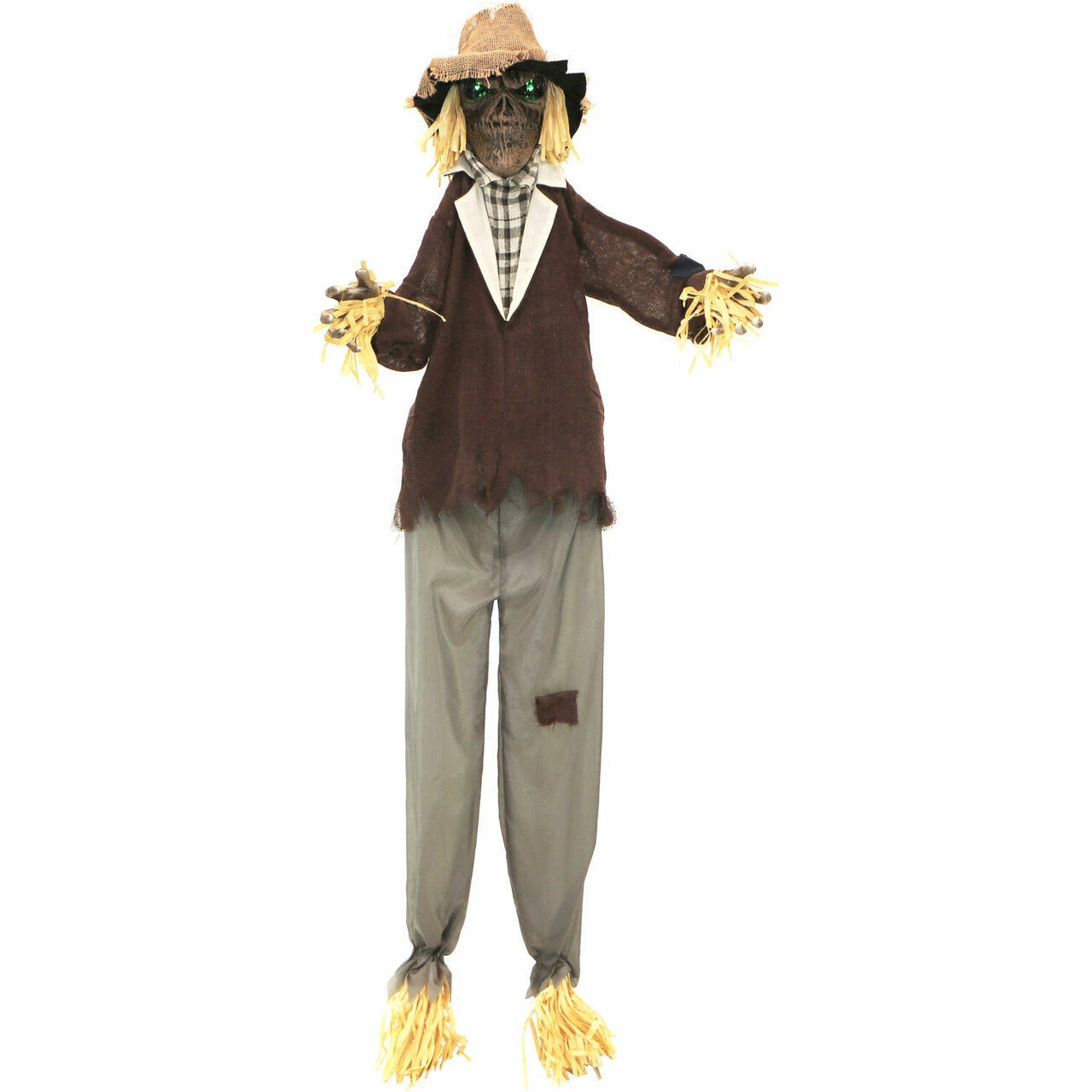 Fraser Hill Farm Haunted Hill Farm 6-ft. Standing Scarecrow, LED Green Eyes, Poseable, Battery, Haywire