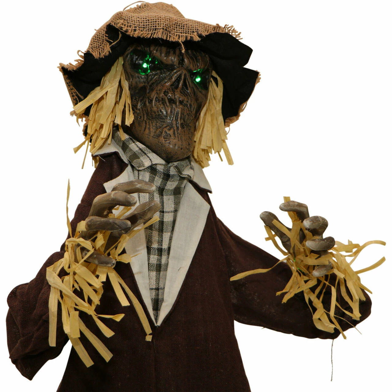 Fraser Hill Farm Haunted Hill Farm 6-ft. Standing Scarecrow, LED Green Eyes, Poseable, Battery, Haywire - Image 7