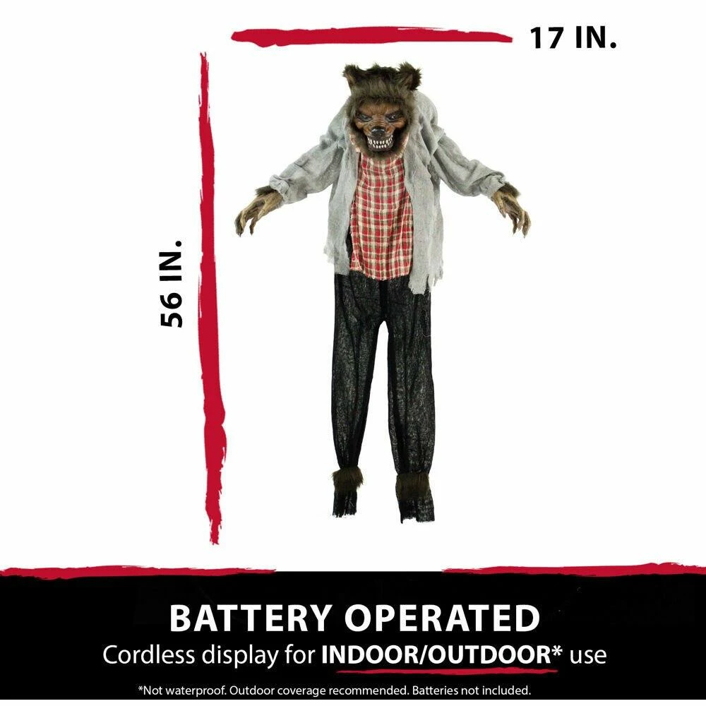 Fraser Hill Farm Life-Size Poseable Animatronic Werewolf With Red Flashing Eyes - Image 5