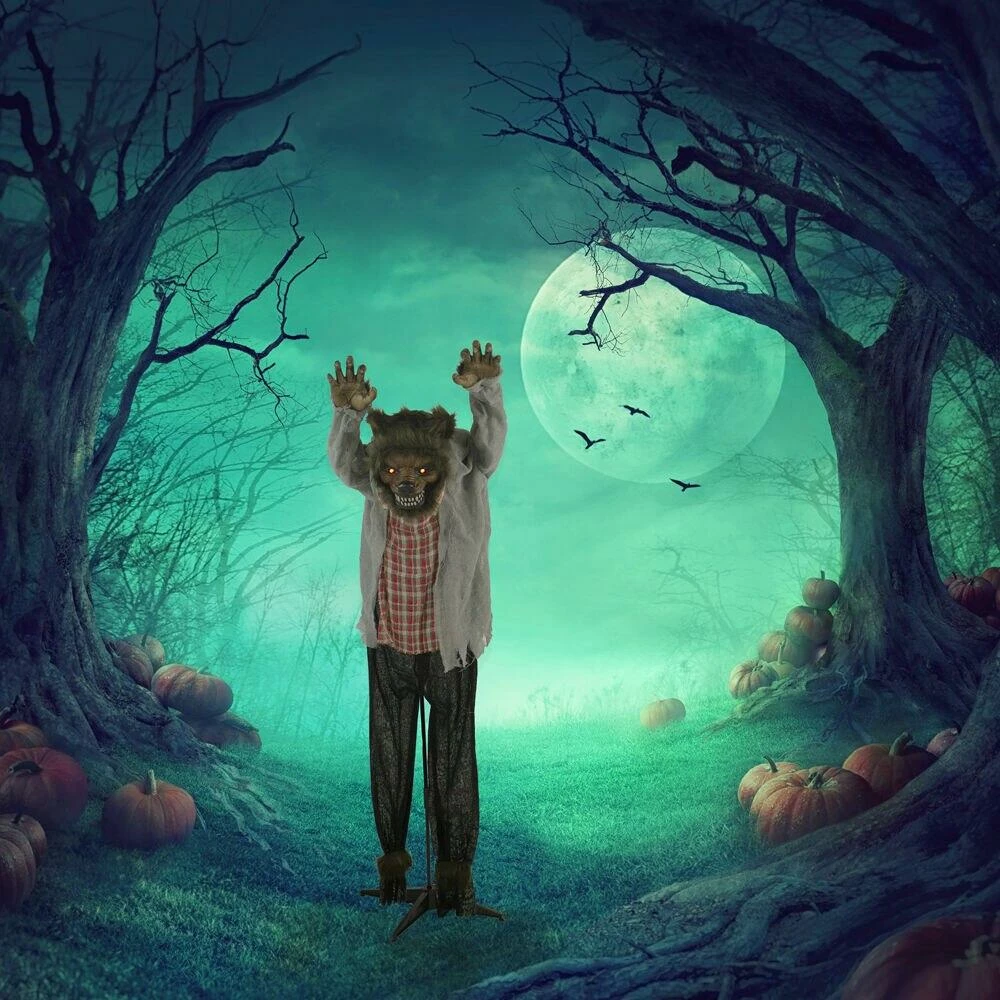 Fraser Hill Farm Life-Size Poseable Animatronic Werewolf With Red Flashing Eyes - Image 6