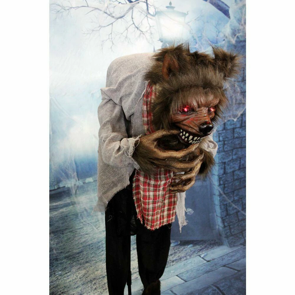 Fraser Hill Farm Life-Size Poseable Animatronic Werewolf With Red Flashing Eyes - Image 8