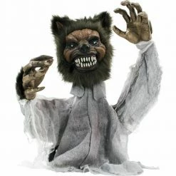 Fraser Hill Farm Groundbreaker Animatronic Werewolf W/ Flashing Green Eyes, 21 In