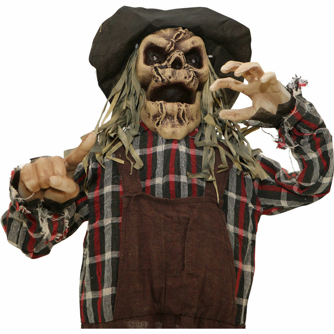 Fraser Hill Farm Haunted Hill Farm 5.5-ft. Animated Scarecrow, Indoor/Covered Outdoor Halloween Decoration, Multi LED, Poseable, Battery-Operated, Rodney, HHSCR-6FLSA - Image 6