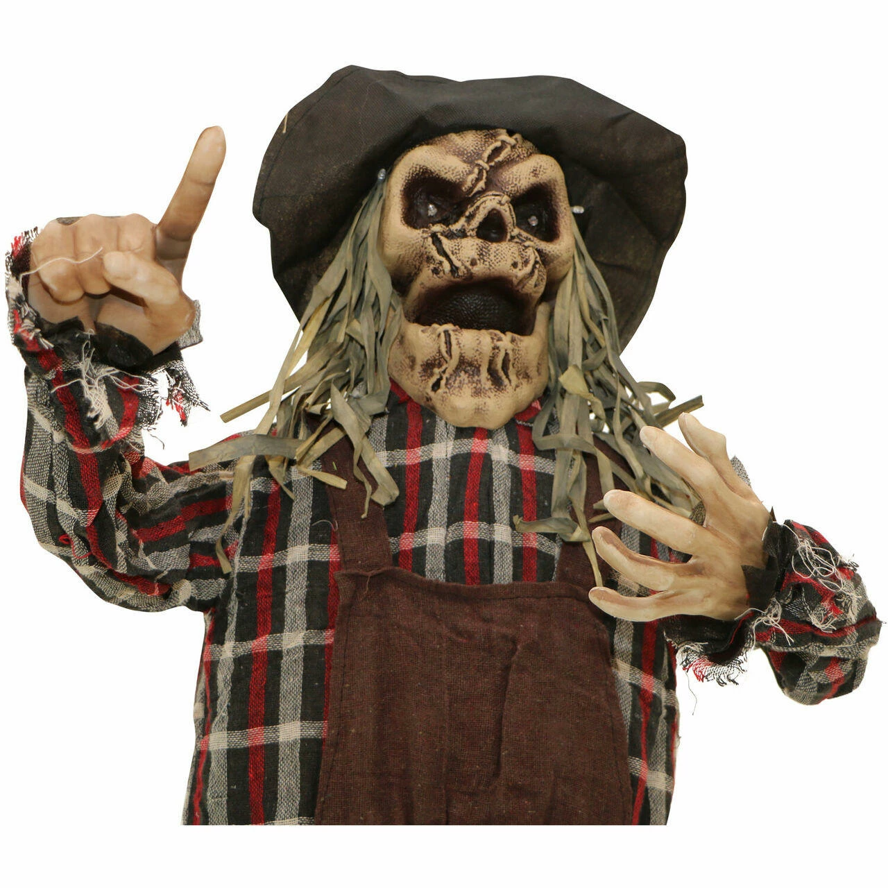 Fraser Hill Farm Haunted Hill Farm 5.5-ft. Animated Scarecrow, Indoor/Covered Outdoor Halloween Decoration, Multi LED, Poseable, Battery-Operated, Rodney, HHSCR-6FLSA - Image 7