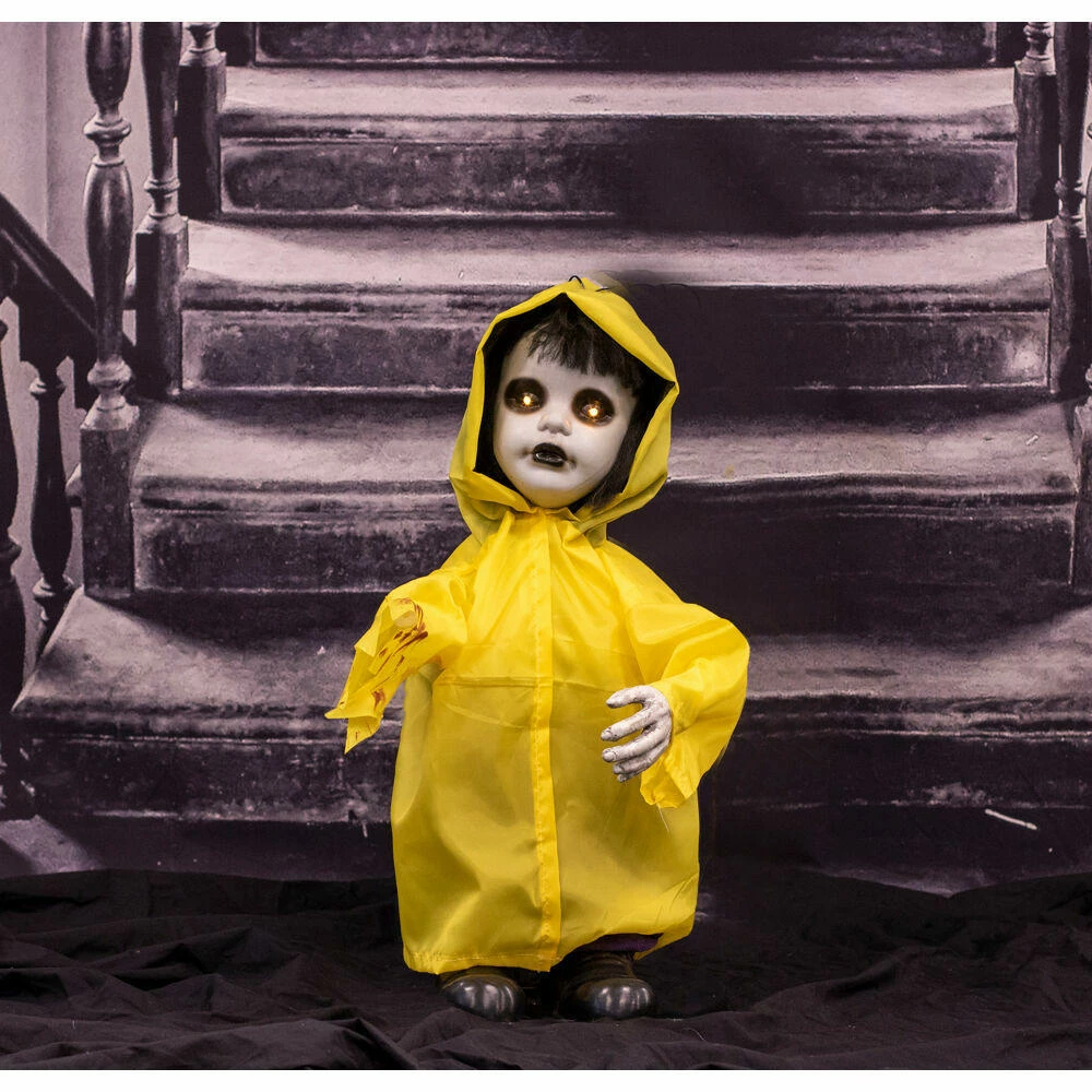 Fraser Hill Farm Haunted Hill Farm 2-Ft. Ralphie The Animated One-Handed Zombie Boy, Indoor Or Covered Outdoor Halloween Decoration, Battery Operated - Image 7