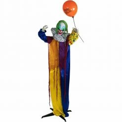 Fraser Hill Farm Life-Size Poseable Animatronic Clown With Flashing Red Eyes (Grendel)