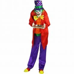 Fraser Hill Farm Life-Size Poseable Animatronic Clown With Flashing Red Eyes (Chuckles)