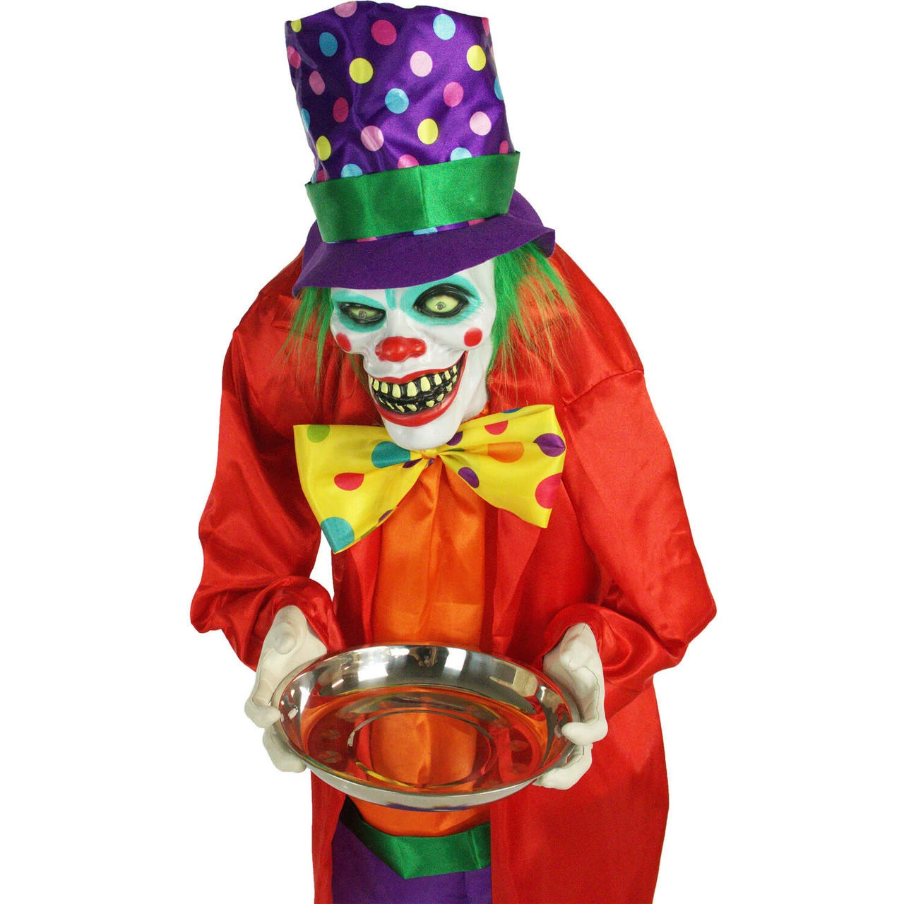 Fraser Hill Farm Life-Size Poseable Animatronic Clown With Flashing Red Eyes (Chuckles) - Image 12