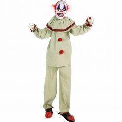 Fraser Hill Farm Life-Size Poseable Animatronic Clown With Flashing Red Eyes (Frans)