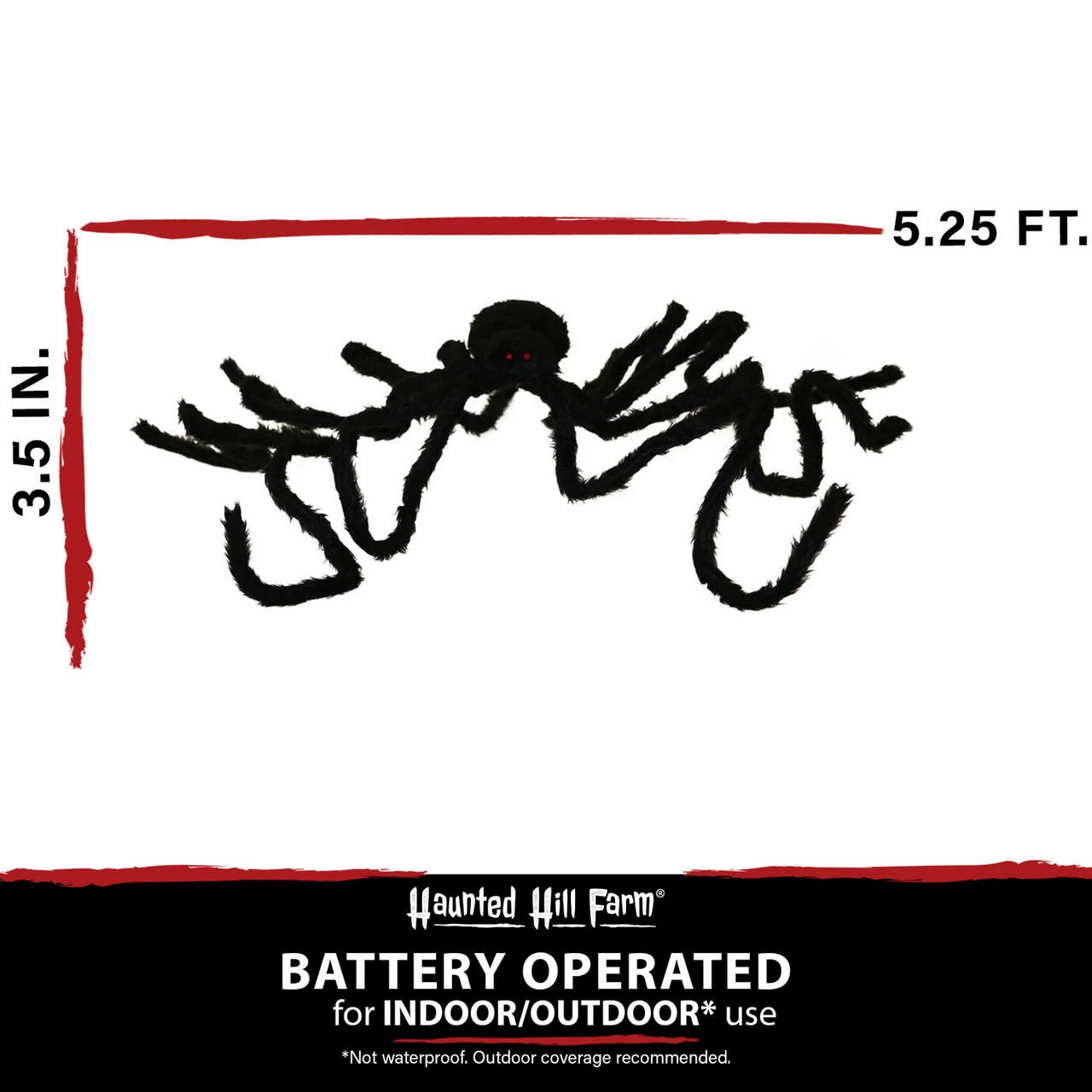 Fraser Hill Farm Haunted Hill Farm 5.25-ft. Walking Spider Animatronic, LED Red Eyes, Battery - Image 6