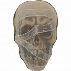 Fraser Hill Farm Haunted Hill Farm 2-ft. Animated Mummy Head, Glowing Red Eyes, Battery
