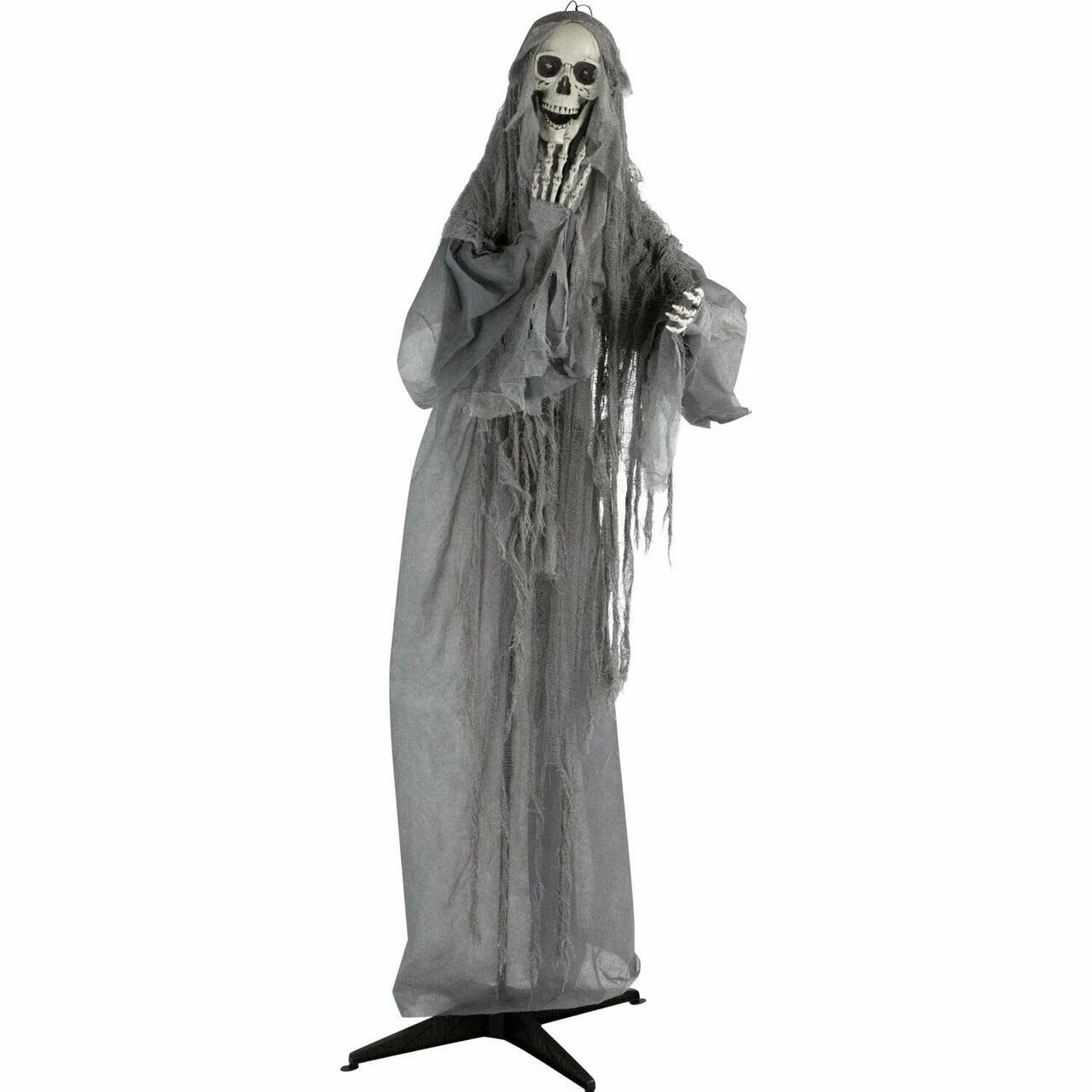 Fraser Hill Farm Haunted Hill Farm 71-In. Ruthless The Mocking Reaper, Indoor Or Outdoor Animated Halloween Decoration, Poseable, Battery-Operated, HHSKEL-5FLSA